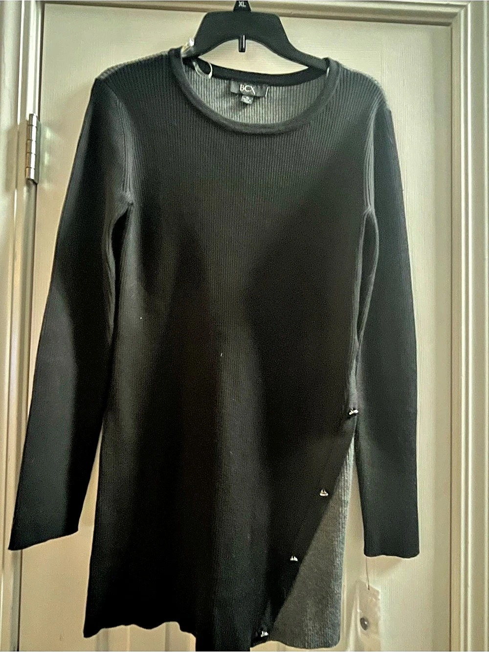 BCBGMAXAZRIA Ribbed Mini Dress in Black XL NWT
